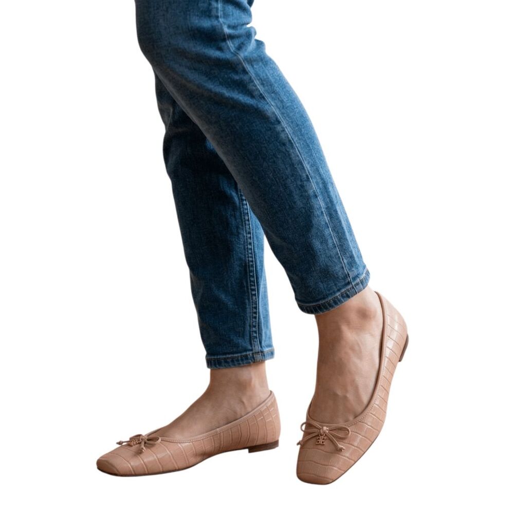 NWOB SAM EDELMAN Jillie Croc Ballerina Flats Size 7M